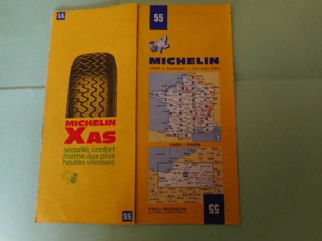 Carte MICHELIN 61 PARIS CHAUMONT 1955 Guide Bibendum pneu tyre map Carte MICHELIN 61 PARIS CHAUMONT 1955 Guide Bibendum pneu tyre map